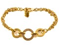 10K Yellow Gold & Pink Moissanite Stone Chain Bracelet 