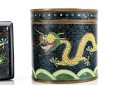 Chinese Famille Noire Cloisonné Tea Caddies