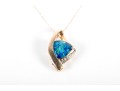 10K Yellow Gold Opal & Moissanite Pendant