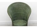 Olive Green Rattan Tub Chair & Ottoman