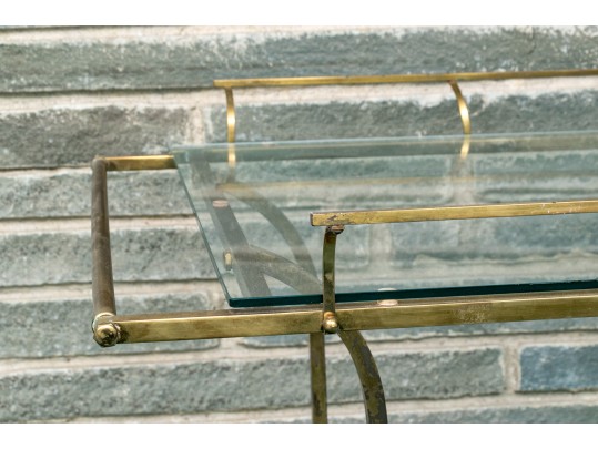 Mid Century Brass And Glass Bar Cart