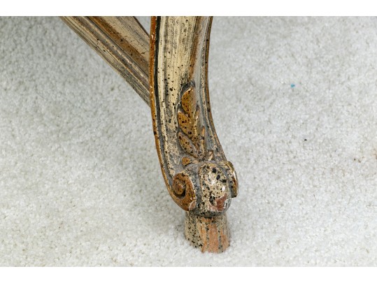 Handsome Vintage French Upholstered Stool 