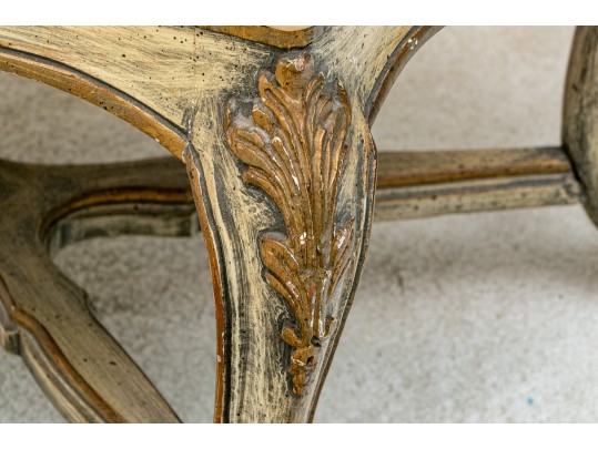 Handsome Vintage French Upholstered Stool 