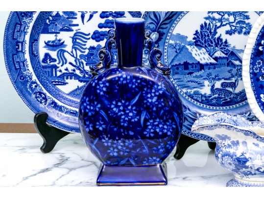 Seven Pieces Of English Blue And White Transfer Ware Ceramics