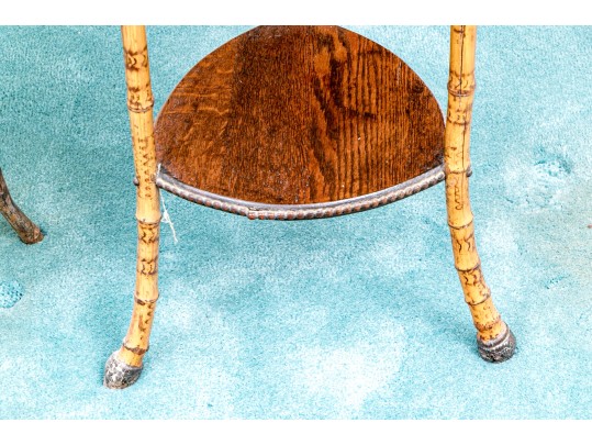 Two Vintage Bamboo Tiered Plant Stands