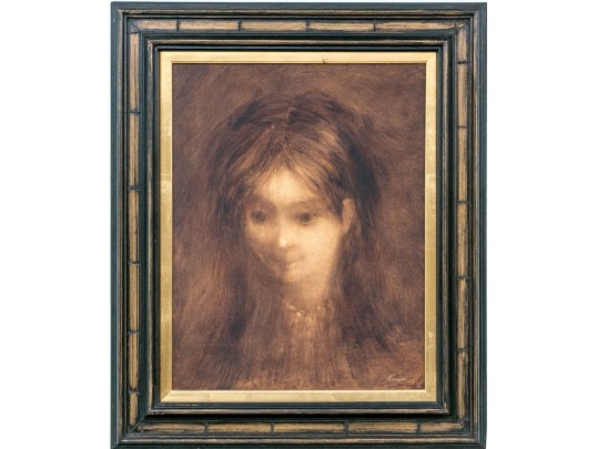 Alfred Sussi (American, 1931-2013) Painting On Board, Bust Of A Woman