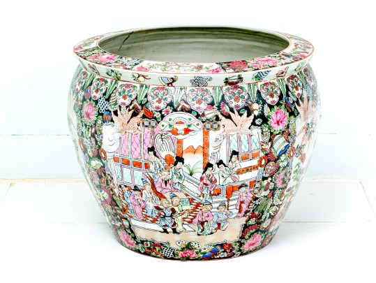 Decorative Chinese Export Style Famille Rose Ceramic Jardiniere