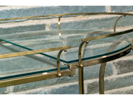 Mid Century Brass And Glass Bar Cart