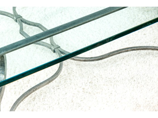 Impressive Steel Framed Glass Top Cocktail Table