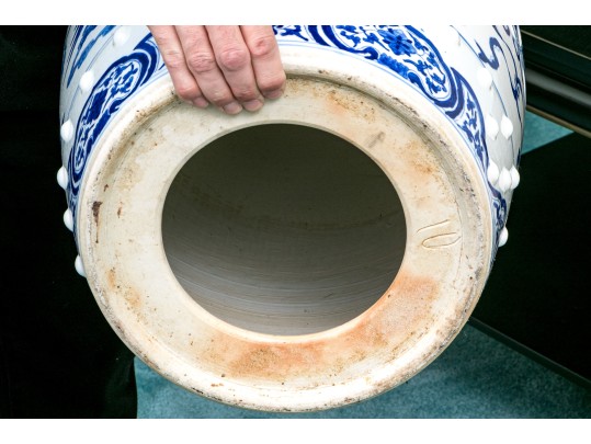 Traditional Chinese Blue And White Porcelain Garden Stool