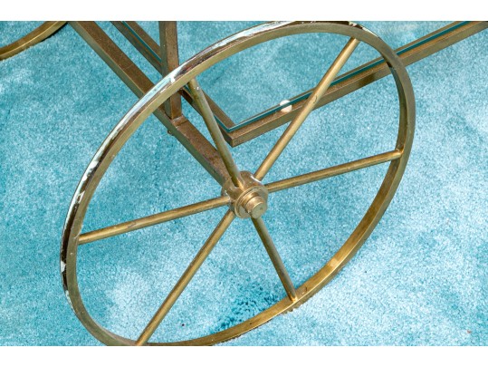 Mid Century Brass And Glass Bar Cart