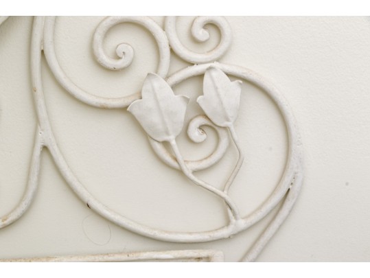 Quality Vintage Painted Wrought Iron Wall Planter, Ca. 1940 Or Earlier