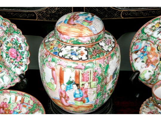 Antique Chinese Export Porcelain Collection, Including Rose Medallion, Ca. 1840