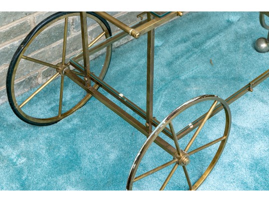 Mid Century Brass And Glass Bar Cart