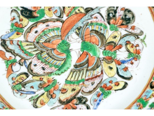 Three Chinese Export Famille Rose Porcelain Plates