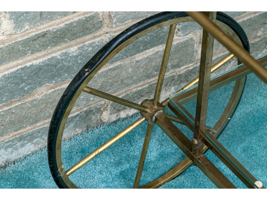 Mid Century Brass And Glass Bar Cart