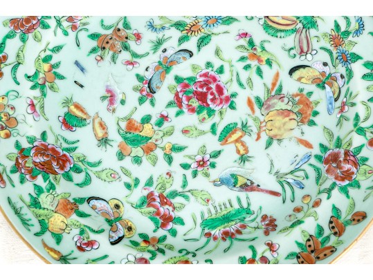 Three Chinese Export Famille Rose Porcelain Plates