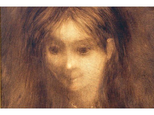 Alfred Sussi (American, 1931-2013) Painting On Board, Bust Of A Woman