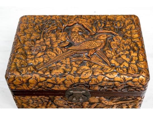 Vintage Quality Carved And Finished Wooden Jewelry Casket