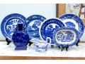 Seven Pieces Of English Blue And White Transfer Ware Ceramics