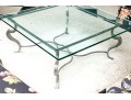 Impressive Steel Framed Glass Top Cocktail Table