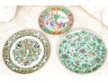 Three Chinese Export Famille Rose Porcelain Plates