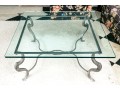Impressive Steel Framed Glass Top Cocktail Table