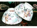 Alluring Antique Pair Of Chinese Famille Rose Porcelain Tea Bowls, 19th C.