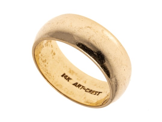 Classic 14K Polished Band Style Ring, Size 8.75
