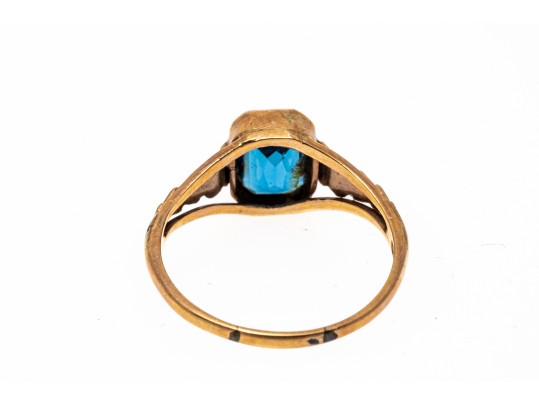 10k Gold Vintage Floral SidedRing, Size 5.75