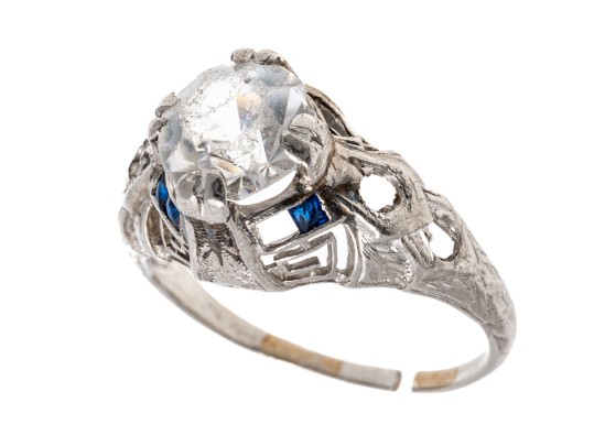 Platinum Vintage Filigree Solitaire Ring