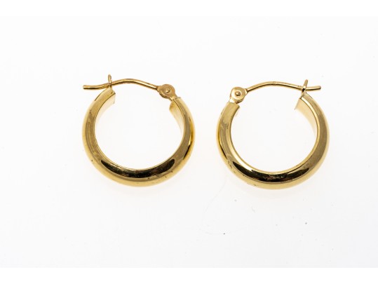 18k Yellow Gold Huggie Hoop Earrings