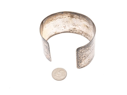 Sterling Silver Impactful Ultra-wide Contemporary Cuff Style Bracelet
