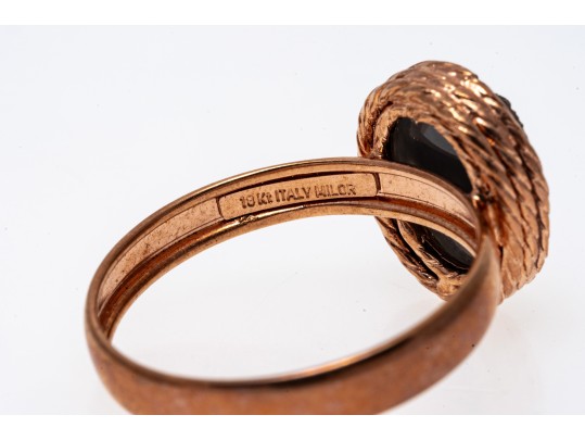 Chic Milor 18K Rose Gold Druzy Ring, Size 7