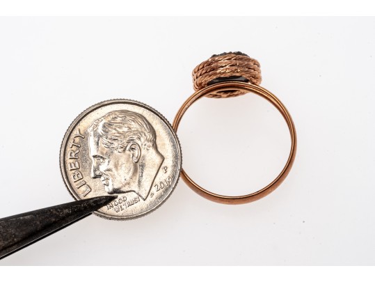 Chic Milor 18K Rose Gold Druzy Ring, Size 7