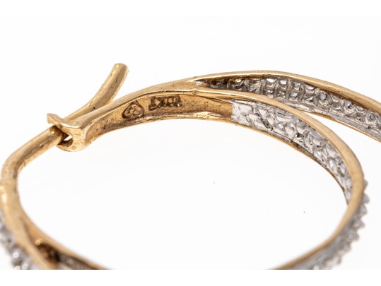 Shimmering 14K Double Style Hoop Earrings