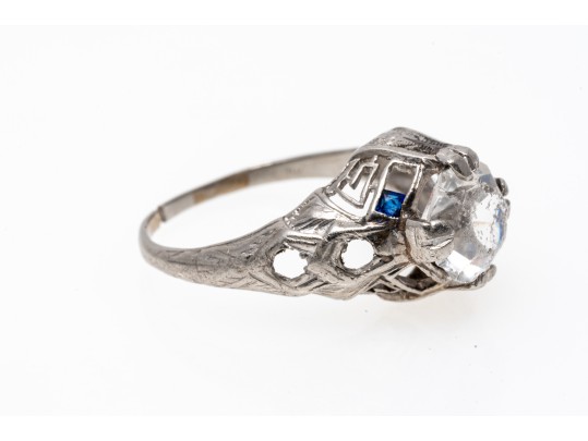 Platinum Vintage Filigree Solitaire Ring