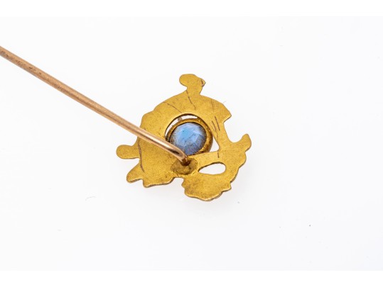 14k Gold Beautiful Antique Dragon Motif Stick Pin