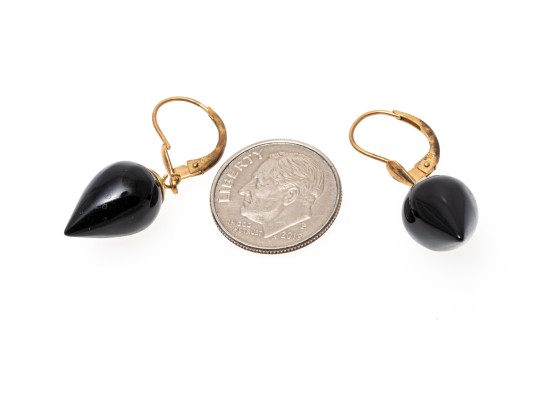 Lively 14K Black Onyx Drop Earrings