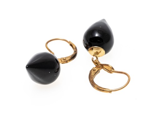 Lively 14K Black Onyx Drop Earrings