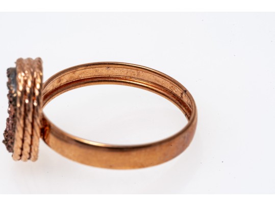 Chic Milor 18K Rose Gold Druzy Ring, Size 7
