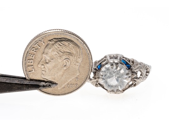 Platinum Vintage Filigree Solitaire Ring