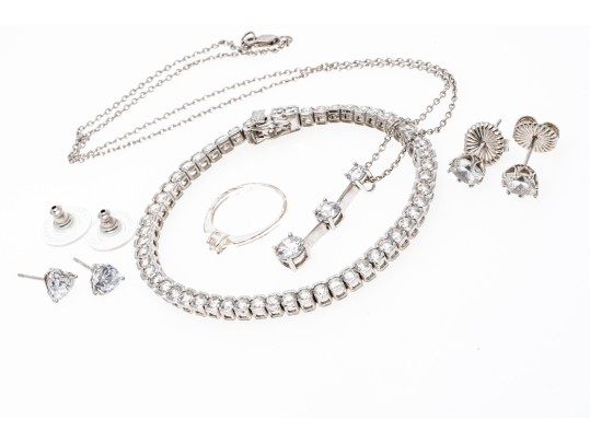 Sterling Silver And Cubic Zirconia Jewelry