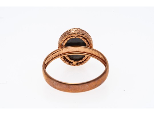 Chic Milor 18K Rose Gold Druzy Ring, Size 7