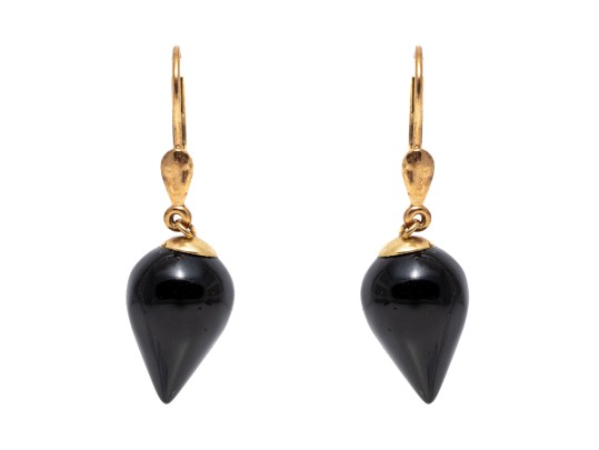 Lively 14K Black Onyx Drop Earrings