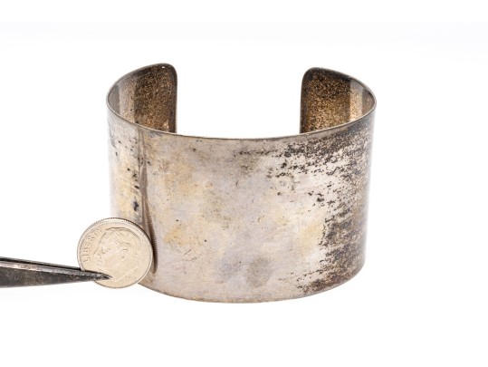 Sterling Silver Impactful Ultra-wide Contemporary Cuff Style Bracelet