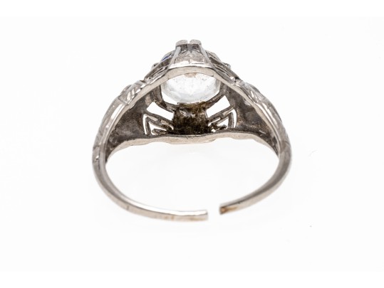 Platinum Vintage Filigree Solitaire Ring