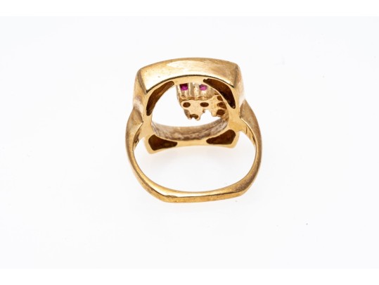Artistic 14K Open Center Ruby Ring, Size 4