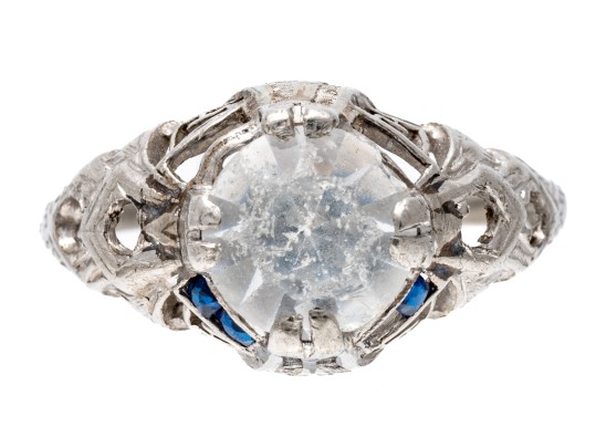 Platinum Vintage Filigree Solitaire Ring