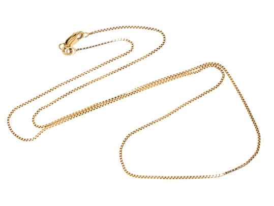 14k Yellow Gold Box Chain, 18